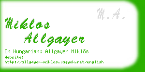 miklos allgayer business card